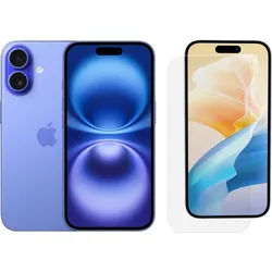 Apple iPhone 16 128GB Blau + BlueBuilt Panzerglas