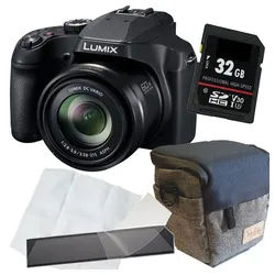 Panasonic DC-FZ82D schwarz Digitalkamera Set Angebot Systemkamera (inkl. Tasche,Karte,Mikrofasertuch,Displayfolie)