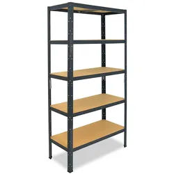 shelfplaza HOME 200x50x30 cm Schwerlastregal in anthrazit mit 5 Böden und 175 kg Traglast pro Boden