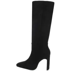 Ital-Design Damen Elegant High-Heel-Stiefel (81441166) Blockabsatz High-Heel Stiefel in Schwarz schwarz 36 EU