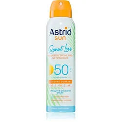 Astrid Sun Coconut Love unsichtbares, kühlendes Bräunungsspray SPF 50 hoher UV-Schutz 150 ml