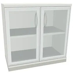 fm Büromöbel Aktenschrank »Sidney« 2 OH klare Acrylglastüren weiß, 80x78.1x44.2 cm