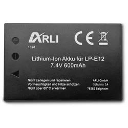 ARLI Akku für Canon EOS M50 EOS-M50 LP-E12 LPE12 Akku 600 mAh, Hohe Sicherheit durch integrierten Hitze- und Überladeschutz