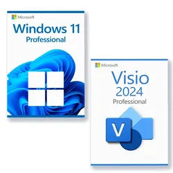 Microsoft Windows 11 Professional + Microsoft Visio 2024 Professional Lizenz für 3 PC