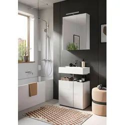 Badezimmer Vira mit LED ca. 60 cm Weiß hochglanz