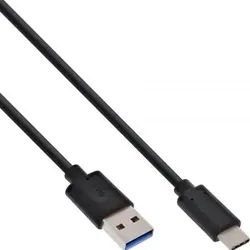 Inline USB 3.2 Typ-C an USB-A Kabel 1m schwarz