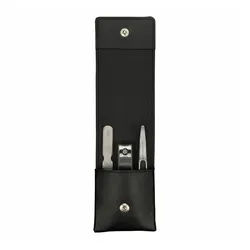 KAI Maniküre-Pediküre-Set Nagelpflege Set BCI 02 3-tlg., 3-tlg., in Leder-Etui schwarz|silberfarben
