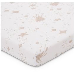 FabiMax Spannbettlaken für Laufgitter, Jersey Bio Baumwolle beige|weiß