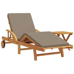 vidaXL Gartenliege Sonnenliege 2 pcs Taupe 200 x 67 x 84 cm Massivholz, 2 St.