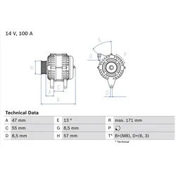 Drehstromgenerator BOSCH 0 986 040 370