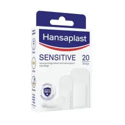 Hansaplast Sensitive Strip Pflaster, Hautfreundliche Wundversorgung mit nicht verklebender Wundauflage, 1 Packung = 20 Strips