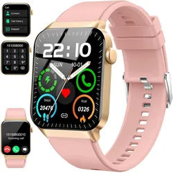 Donerton Smartwatch (4,6 cm, android ios), Smartwatch mit Bluetooth Telefonie, 1.85" HD Display rosa