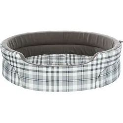 TRIXIE Bett Lucky, oval, 65 x 55 cm, grau / weiß