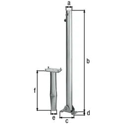 Alberts® Absperrpf.Klappy-Bo umlegb.,PZ,fvz,weiß,2 rote Ringe,z.Einb.,Pf.⌀60 mm 780876