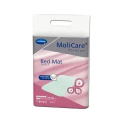 MoliCare® Premium Bed Mat Textile Bettschutzeinlage, 85 x 90 cm , Wiederverwendbare Bettschutzunterlage aus saugfähigem Vliesstoff, 1 Packung = 10 Stück