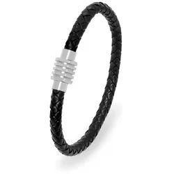 Troli Armband Black leather bracelet for men Leather - Length: 21 cm