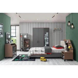 Xlmoebel Jugendzimmer-Set XLMOEBEL Kinderzimmer Set aus Holz in Braun, (3-tlg), Made in Europa braun