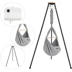 Schmusewolke Federwiege , Anthrazit, Grau , Metall, Kunststoff, Textil , Höhe ca. 4 cm , 150x224x150 cm , Feder mit Sicherheitsseil , Baby & Kindermöbel, Babyzimmer, Babybetten, Stubenwagen & Babywiegen