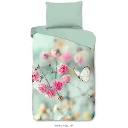 Wendebettwäsche , Mintgrün, Salbeigrün , Textil , Blume , 140x200 cm , Oeko-Tex® Standard 100, BCI (Better Cotton Initiative) , atmungsaktiv , Heimtextilien, Bettwäsche & Leintücher, Bettwäsche, Wendebettwäsche