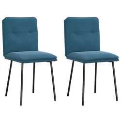 vidaXL Esszimmerstuhl Esszimmerstühle 2 Stk. Blau Samt (2 St) blau