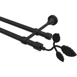 GARDINENSTANGE Primus Alessia 280 cm (geteilt in 2 x 140 cm), 2-läufig (ohne Ringe), 16 mm Ø Schwarz