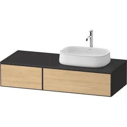Duravit Zencha Konsolenwaschtischunterbau wandhängend Natur Eiche & Graphit Matt & Supermatt 1300x55 ZE4817030800000
