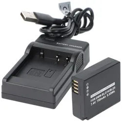 Akku und Ladegerät Powerset kompatibel für Panasonic DMW-BLG10, DMW-BLE9, DMW-BLH7E