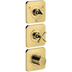 Hansgrohe AXOR Citterio E Thermostatmodul 380⁄120 Unterputz für 3 Verbraucher, Polished Gold Optic