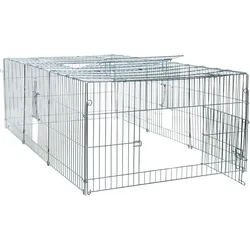 TRIXIE natura Freilaufgehege mit Abdeckung, Metall, 216 x 65 x 116 cm