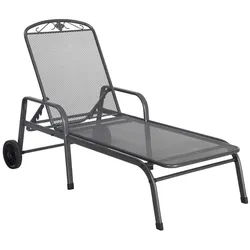 MWH Savoy Gartenliege mit Rollen Stahl iron grey - Iron Grey