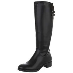 Ital-Design Elegante Damenstiefel mit dekorativen Details für Alltag Stiefel (90110025) Blockabsatz Flache Stiefel in Schwarz schwarz 37 EU