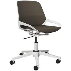 Aeris Drehstuhl , Braun, Weiß , Metall, Kunststoff , Drehkreuz , 70x68x40 cm , Made in Germany , Typenauswahl, Wippfunktion, Sitzfläche 360° drehbar , Büromöbel, Bürostühle, Drehstühle