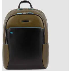 Piquadro Blue Square Großer Laptoprucksack mit 15,6" Notebookfach verde/nero