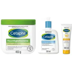 Cetaphil Reinigungslotion + Sun Daylong SPF50+ + Feuchtigkeitscr