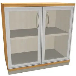 fm Büromöbel Aktenschrank »Sidney« 2 OH klare Acrylglastüren braun, 80x78.1x44.2 cm