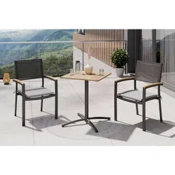 Ambia Garden Balkontisch , Anthrazit, Akaziefarben , Holz, Metall , Akazie , Hartholz , 60x74x60 cm , wetterbeständig , Gartenmöbel, Gartentische, Klapptische
