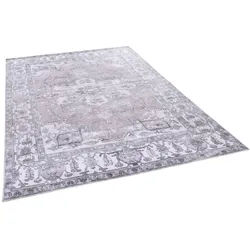 Teppich GINO FALCONE "Adara GF 121", beige, B:160cm H:3mm L:230cm, Polyester, Teppiche, Teppich, Flachgewebe, Orient-Optik, Vintage Design, waschbar