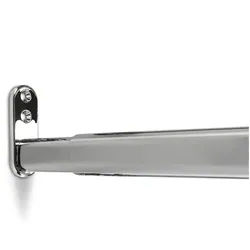 SO-TECH® Garderobenstange Schrankstange verstellbar oval 22 x 15 mm inkl. Stangenlager, (Komplett-Set, 1 St), Teleskopschrankstange 40 - 60 cm, Chrom poliert silberfarben