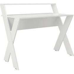 Mid.you Schreibtisch , Weiß , Holzwerkstoff , Uni , rechteckig , X-Form , 95x65x115 cm , Büromöbel, Schreibtische, Schreibtische