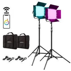 Walimex pro LED Rainbow 100W RGBWW Set 2 (2x Rainbow 100W, 2x Lampenstativ GN-80...