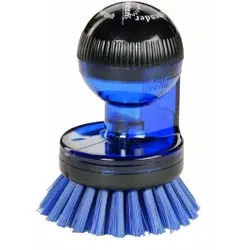 Haug "spüli-rondo" Knopfbürste, mit Spülmittelspender, transparent blau