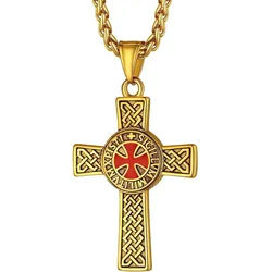 LuxusKollektion Kreuzkette Edelstahl Tempelritter Kette Herren Jungen Kreuz Geschenkbox