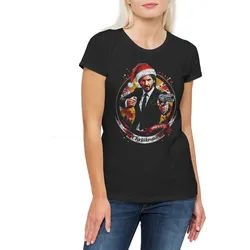 Urban Backwoods Print-Shirt Merry John Christmas Damen T-Shirt Happy Santa X-Mas Claus Wick (1-tlg) Weihnachten Weihnachtsmann Nikolaus Winston schwarz 3XL