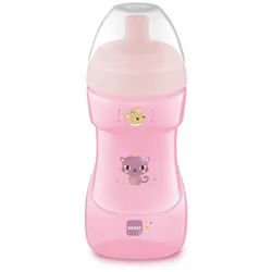 MAM Trinklernbecher SportCup 330ml 12m+ Trinkflasche mit Sportverschluss, lebensmittelecht rosa