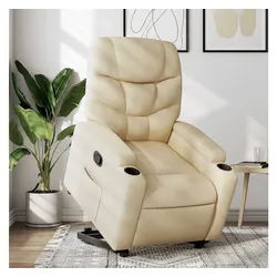 vidaXL Relaxsessel, Relaxsessel mit Aufstehhilfe Creme Stoff