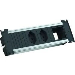 Bachmann Steckdosenleiste 2-fach alu 0,2m KAPSA 927.061 35° IP20 1,5qmm