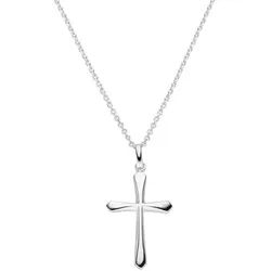 SCHOSCHON Kette mit Anhänger Halskette Kreuz Anhänger 925 Silber 23 mm silberfarben 45 cm