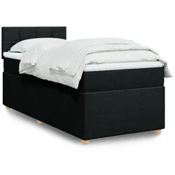 vidaXL Boxspringbett, Boxspringbett mit Matratze Schwarz 90x200 cm Stoff