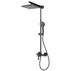 SCHULTE Duschsystem »Classic«, HxT: 155,4 x 43,4 cm, Messing, inkl. Einhebelmischer - schwarz