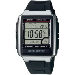 Casio Funk Funkchronograph WV-59R-1AEF, Quarzuhr, Armbanduhr Herren, Digitaluhr,Funkuhr, Resinarmband,Weltzeit schwarz